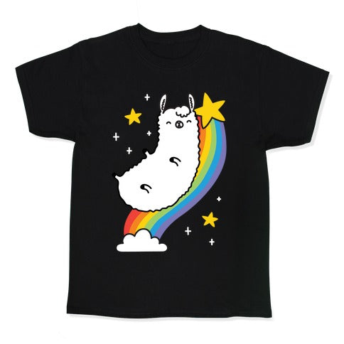 Llama On A Rainbow Kid's Tee