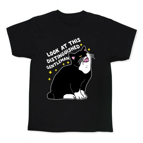 Look At This Distinguished Gentleman Cat Kid's Tee
