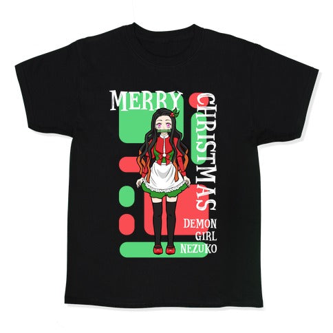 Merry Christmas Demon Girl Nezuko Kid's Tee