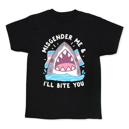 Misgender Me & I'll Bite You (Trans Flag) Kid's Tee