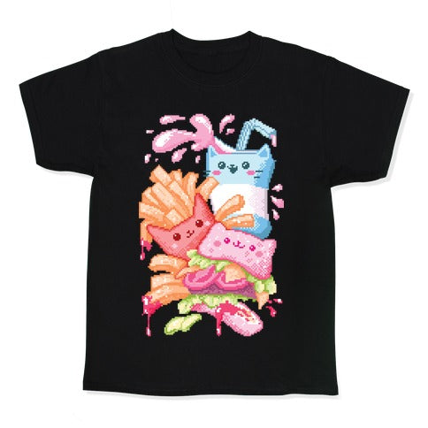 Purrger and fries Pixel Art Kid's Tee