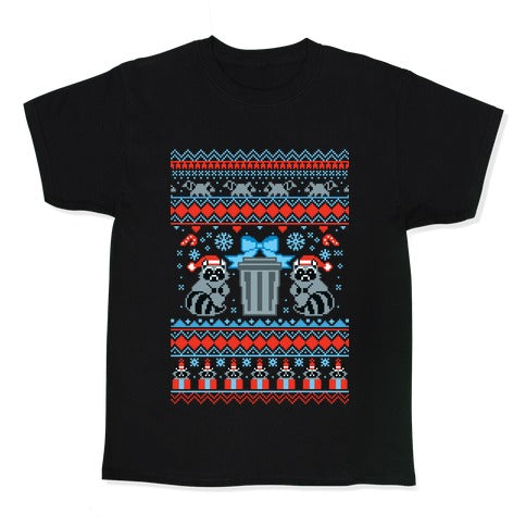 Raccoon Ugly Christmas Sweater Kid's Tee