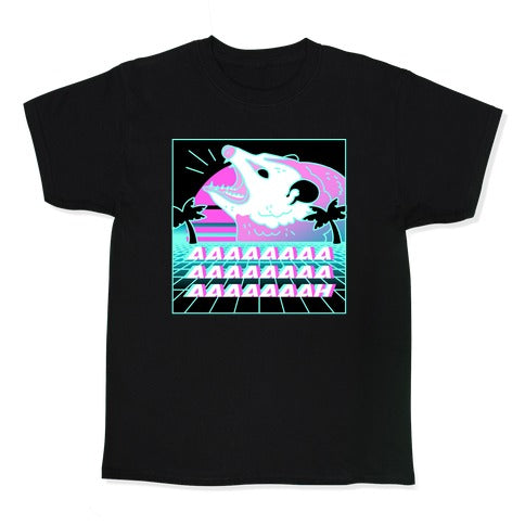Screaming Retrowave Possum Kid's Tee