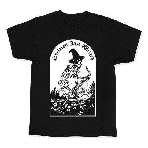 Skeleton Jazz Wizard Kid's Tee