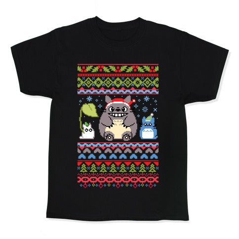 Totoro Ugly Christmas Sweater Kid's Tee