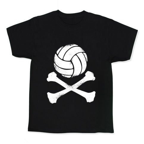 Volleyball and Crossbones (White Vintage) Kid's Tee