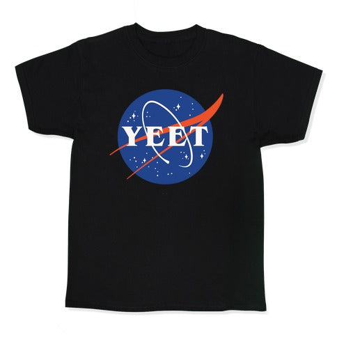 Yeet Nasa Logo Parody White Print Kid's Tee