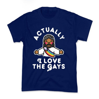 Actually, I Love The Gays (Brown Jesus) Kid's Tee