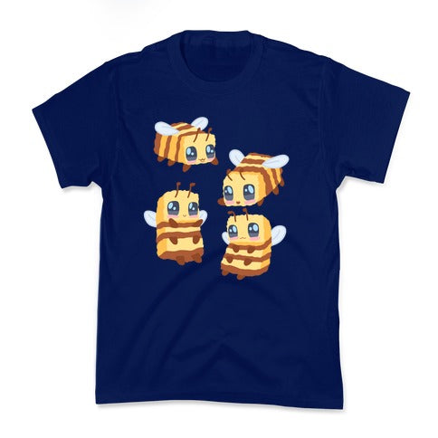 Cute Cubic Bee Pattern Kid's Tee