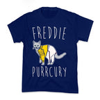 Freddie Purrcury Cat Parody White Print Kid's Tee