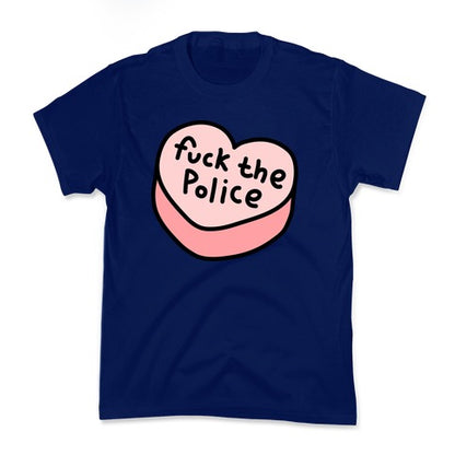 Fuck The Police Conversation Heart  Kid's Tee