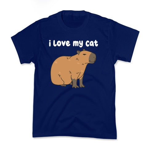I Love My Cat Capybara Kid's Tee