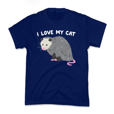 I Love My Cat Opossum Kid's Tee