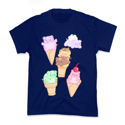 Ice Cream Pigs Pattern Kid's Tee