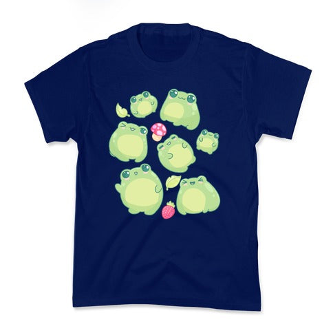 Kawaii Frogs Pattern Kid's Tee