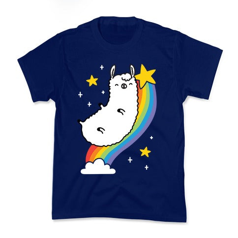 Llama On A Rainbow Kid's Tee