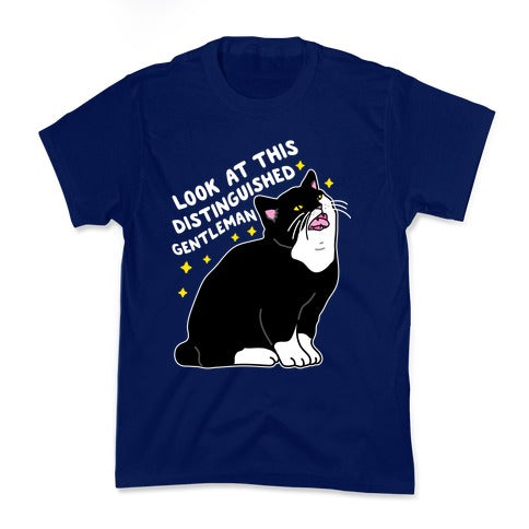 Look At This Distinguished Gentleman Cat Kid's Tee