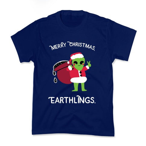 Merry Christmas, Earthlings. Kid's Tee