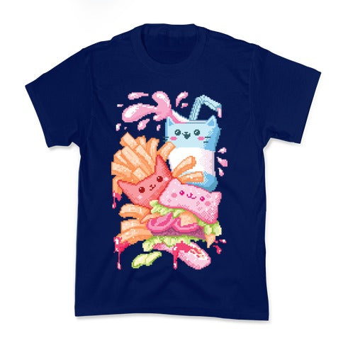Purrger and fries Pixel Art Kid's Tee