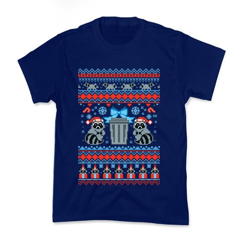 Raccoon Ugly Christmas Sweater Kid's Tee
