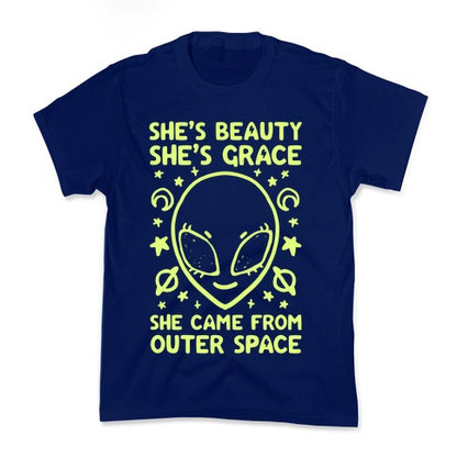 She's Beauty She's Grace She Came From Outer Space Kid's Tee