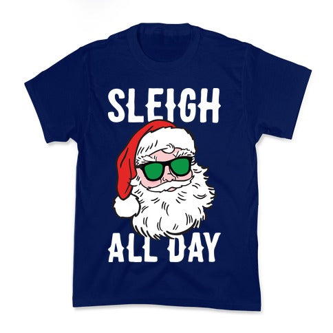Sleigh All Day Santa (White) Kid's Tee