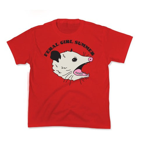 Feral Girl Summer Opossum Kid's Tee