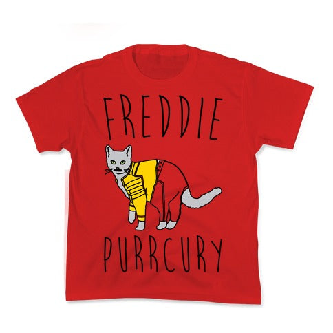 Freddie Purrcury Cat Parody Kid's Tee