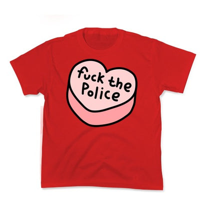 Fuck The Police Conversation Heart  Kid's Tee