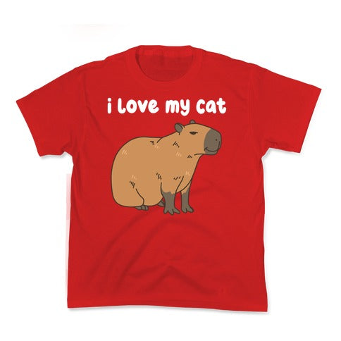 I Love My Cat Capybara Kid's Tee
