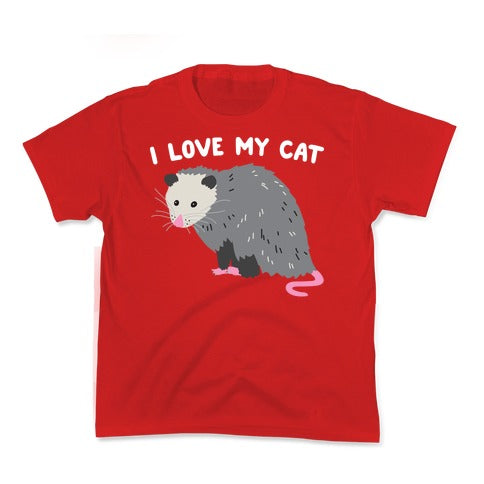 I Love My Cat Opossum Kid's Tee