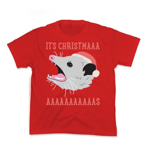 It's Christmas Screaming Opossum Kid's Tee