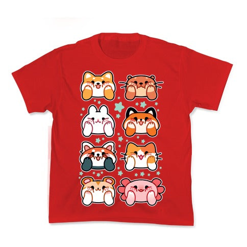 Kawaii Squishy Face Animals Kid's Tee