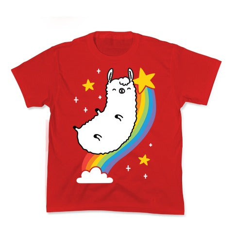 Llama On A Rainbow Kid's Tee