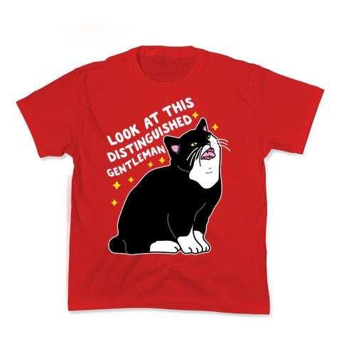 Look At This Distinguished Gentleman Cat Kid's Tee