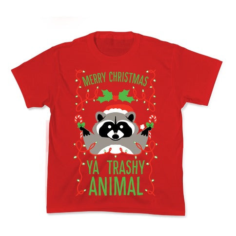 Merry Christmas Ya Trashy Animal Kid's Tee