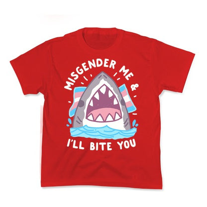 Misgender Me & I'll Bite You (Trans Flag) Kid's Tee