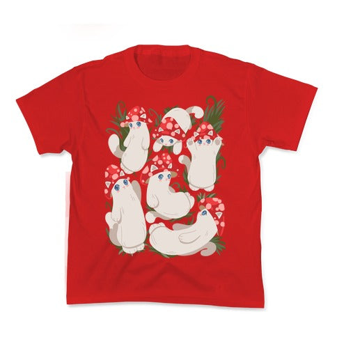 Mushroom Cats Pattern Kid's Tee