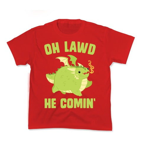 OH LAWD HE COMIN' Dragon Kid's Tee