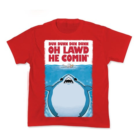 Oh Lawd He Comin' Jaws Parody Kid's Tee
