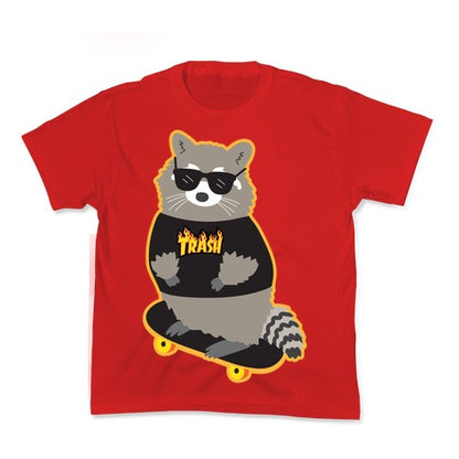 Skate Trash Raccoon Parody Kid's Tee