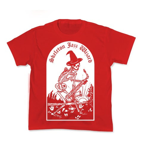 Skeleton Jazz Wizard Kid's Tee