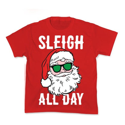 Sleigh All Day Santa (White) Kid's Tee