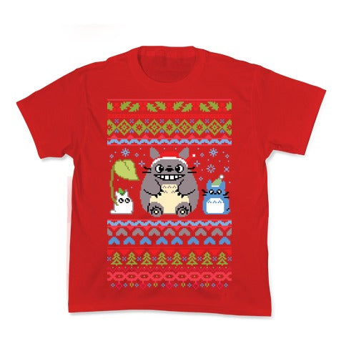 Totoro Ugly Christmas Sweater Kid's Tee