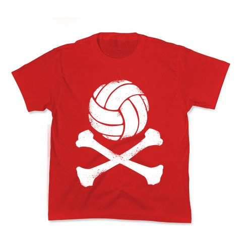 Volleyball and Crossbones (White Vintage) Kid's Tee