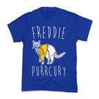 Freddie Purrcury Cat Parody White Print Kid's Tee