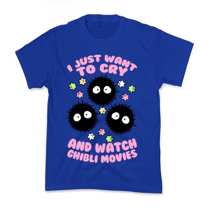I Just Want To Cry And Watch Ghibli Movies Kid's Tee