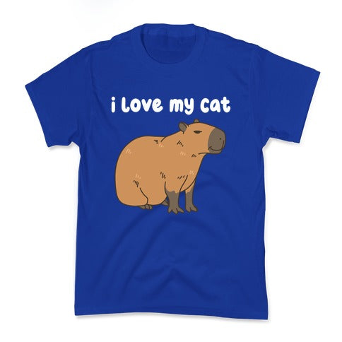 I Love My Cat Capybara Kid's Tee