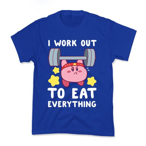 I Work Out to Eat Everything (Kirby) Kid's Tee