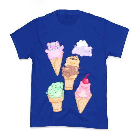 Ice Cream Pigs Pattern Kid's Tee